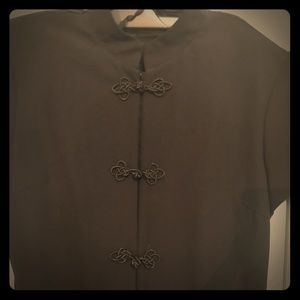 SL FASHIONS NORDSTROM 2 pc Black kimono pants suit